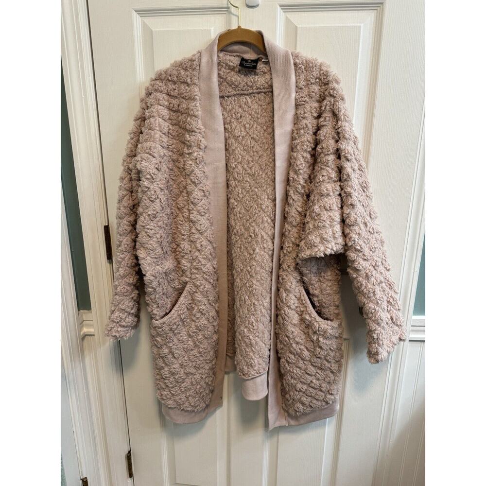 Bumblebella By Jill Martin M/L Sherpa Open Cardigan Soft Pink Preowned